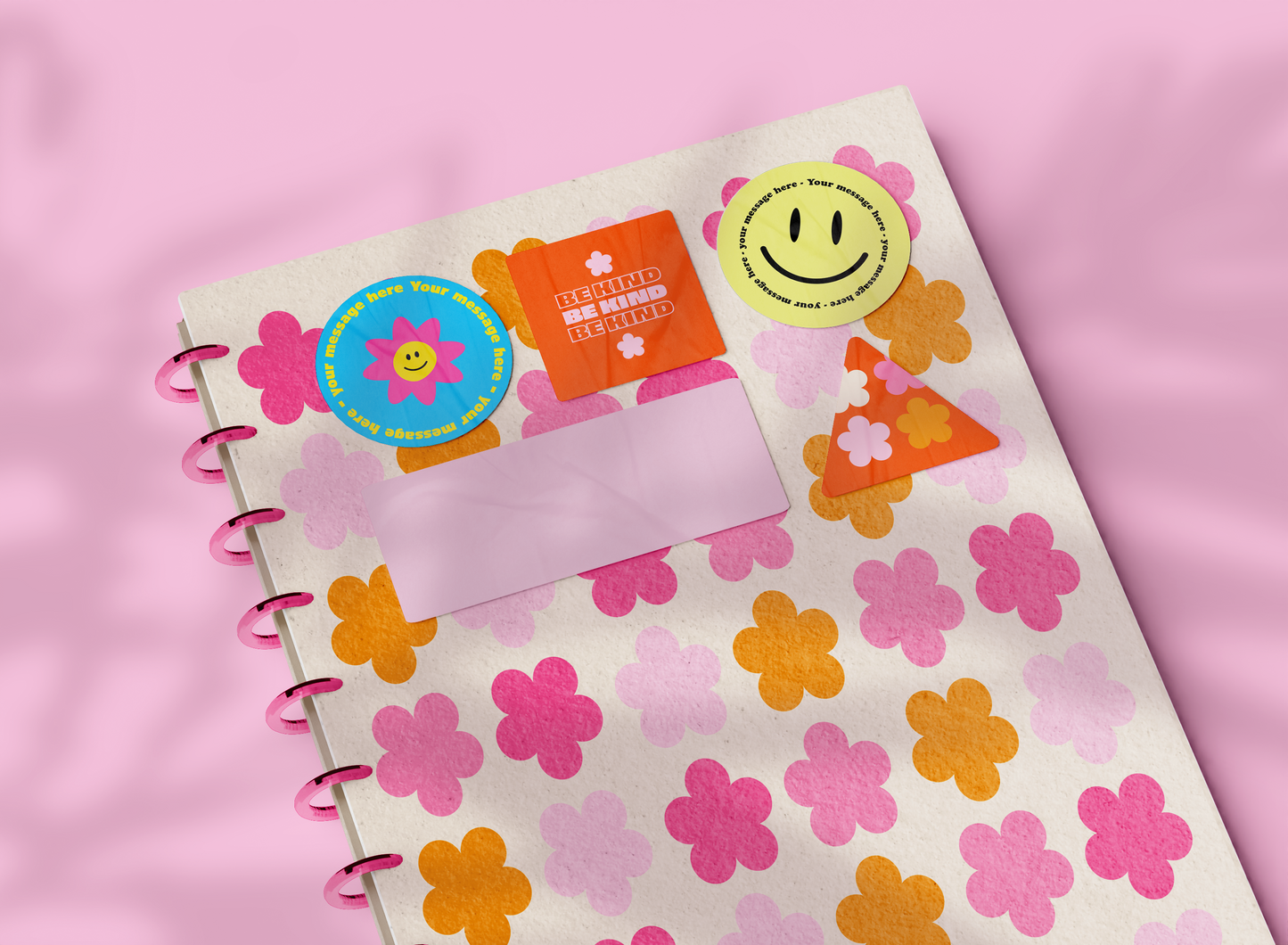 Personalised Self Adhesive Paper Label - Smiling Flower Gift Label