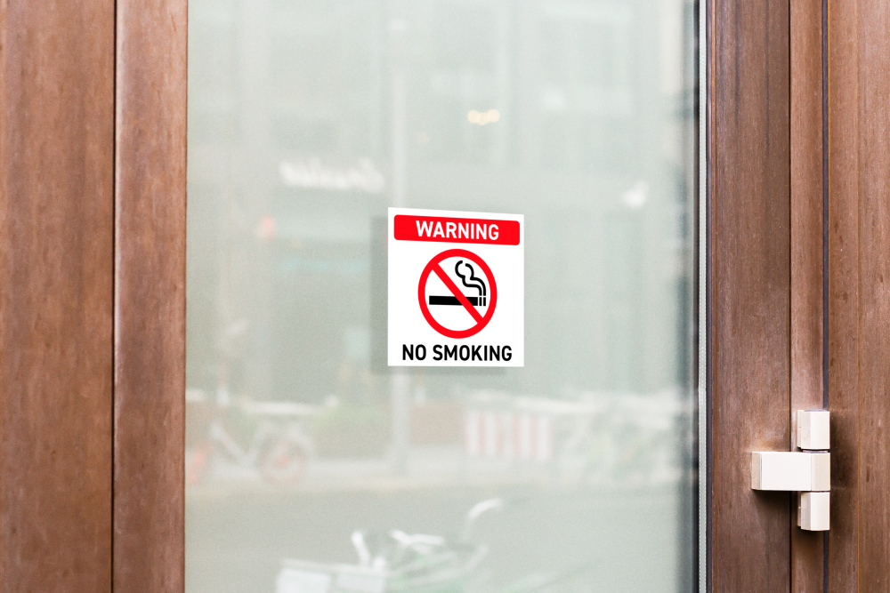 Durable Polypropylene Label - No Smoking Warning Label