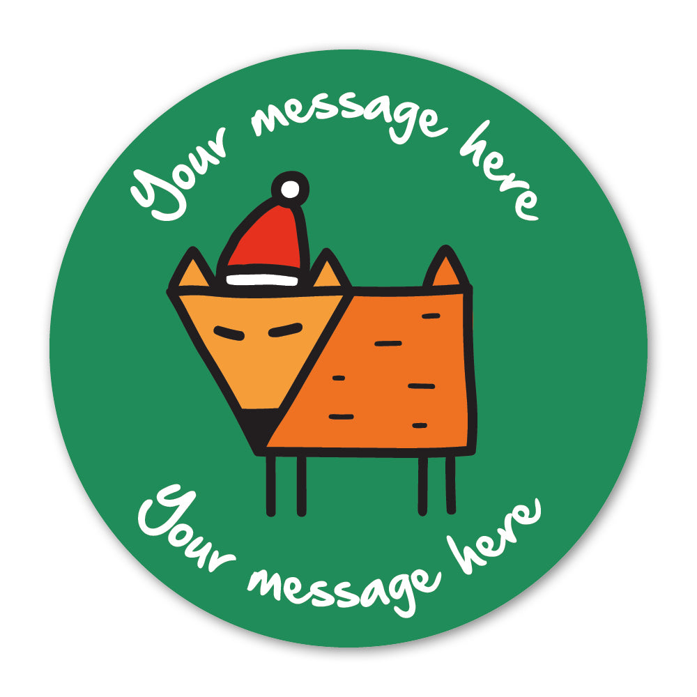 Generic Christmas Fox Gift Label