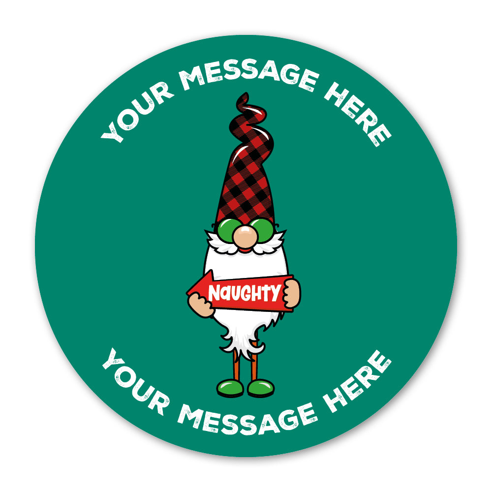 Naughty Gnome Christmas Gift Label