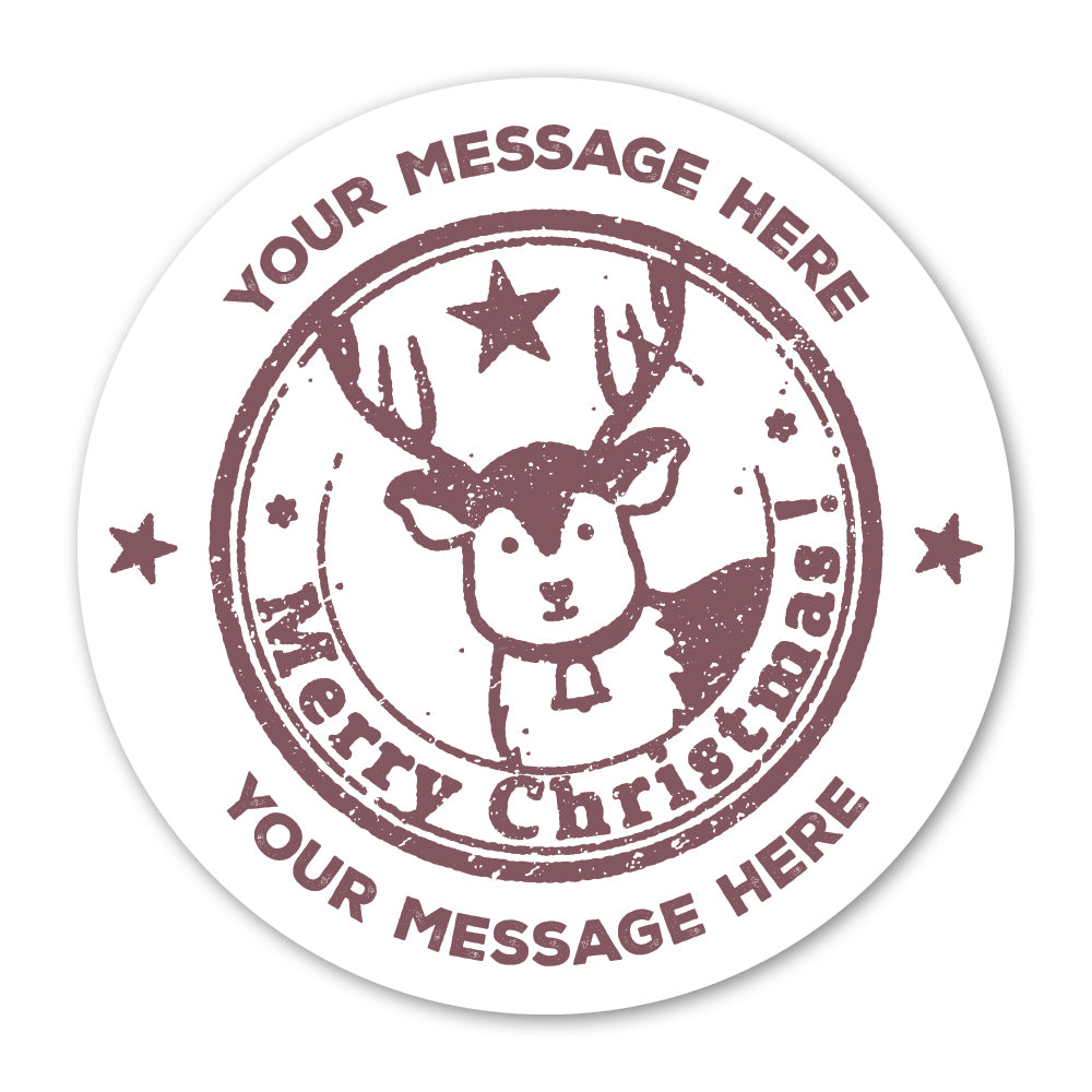 Reigndeer Stamp Christmas Gift Label