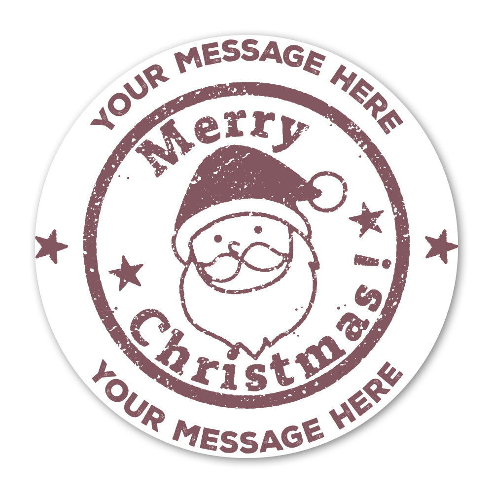 Santa's Head Stamp Christmas Gift Label