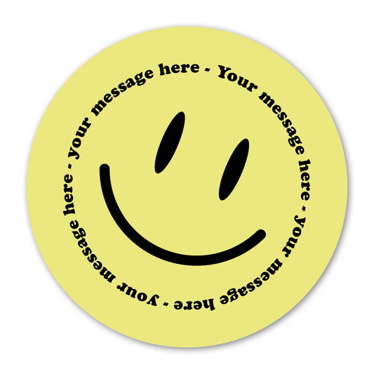 Custom Self Adhesive Paper Label - Yellow Smiley Face Gift Label
