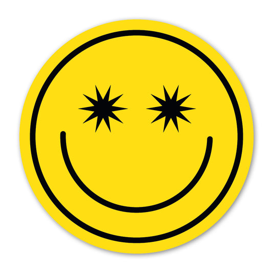 Yellow Smiley Face Self Adhesive Paper Label