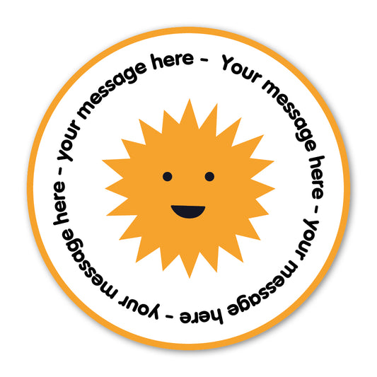 Personalised Self Adhesive Paper Label - Orange Smiling Face Gift Label