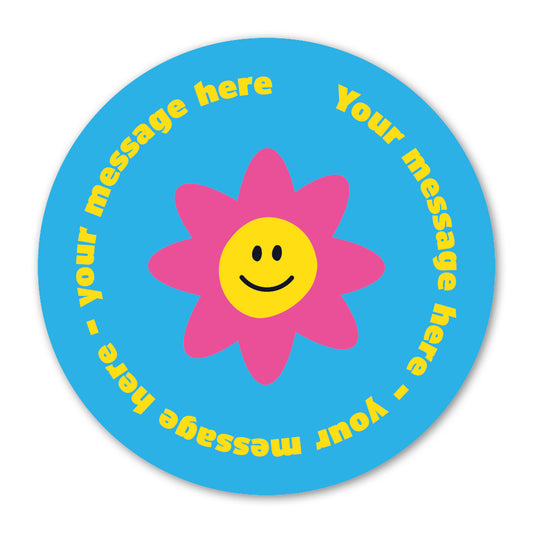 Personalised Self Adhesive Paper Label - Smiling Flower Gift Label