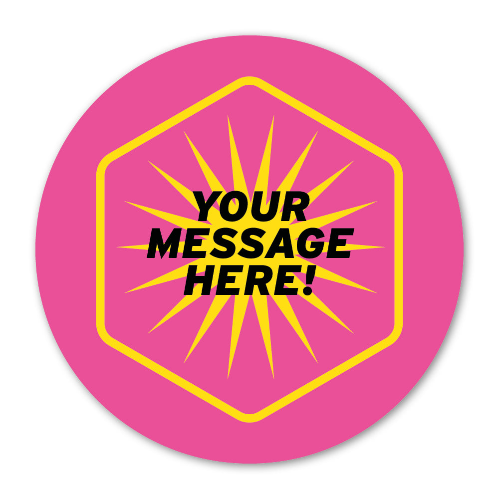Self Adhesive Paper Label - Custom Pink & Yellow Label