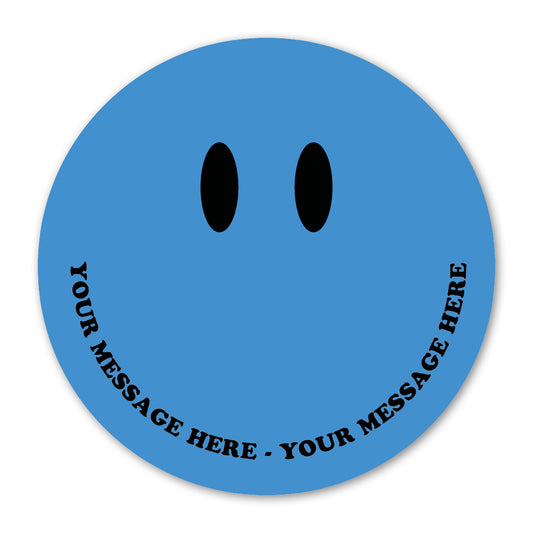 Personalised Self Adhesive Paper Label - Blue  Smiley Face Gift Label