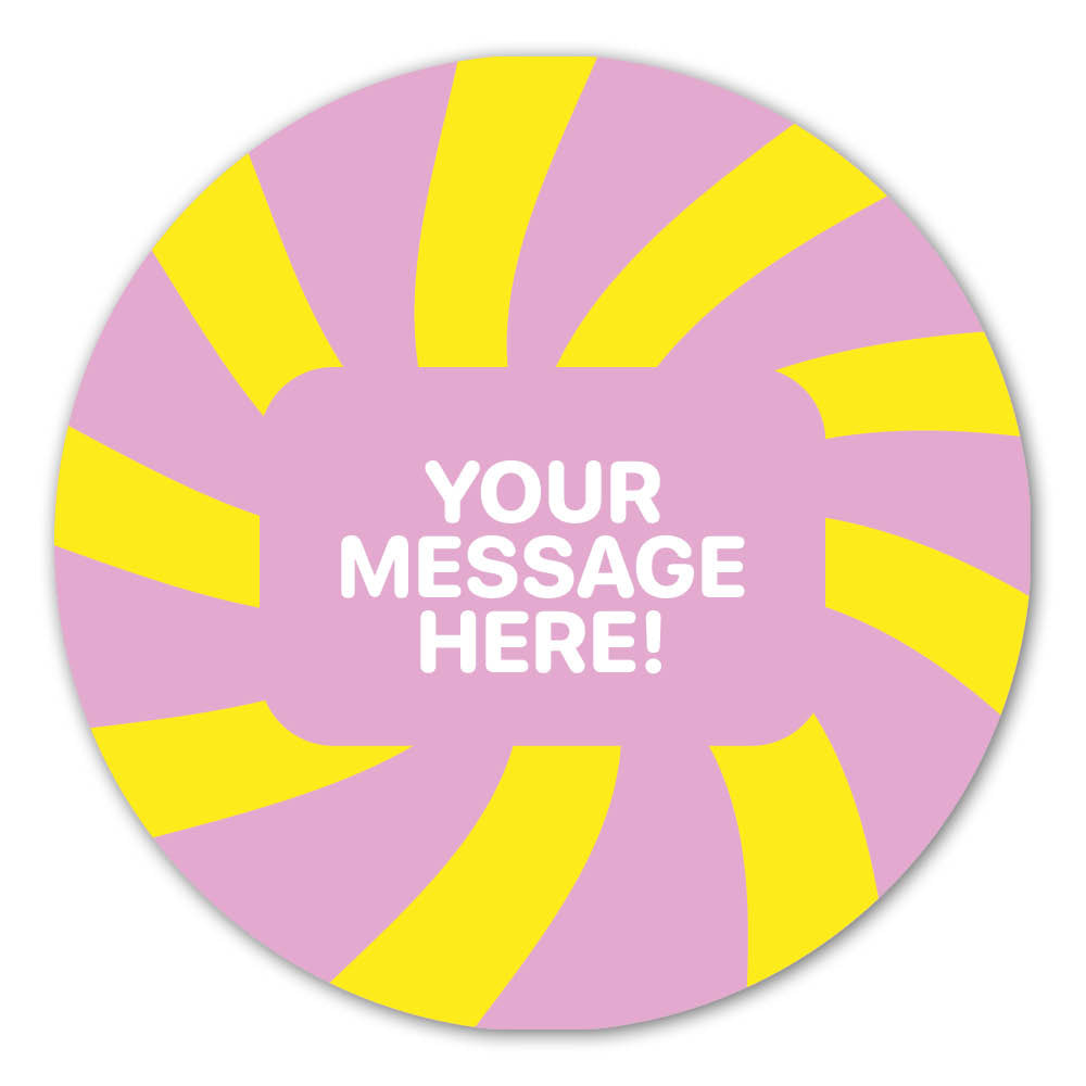 Self Adhesive Paper Label - Personalised Yellow & Pink Gift Label