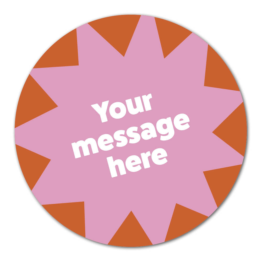 Self Adhesive Paper Label - Personalised Orange Pink Star Label