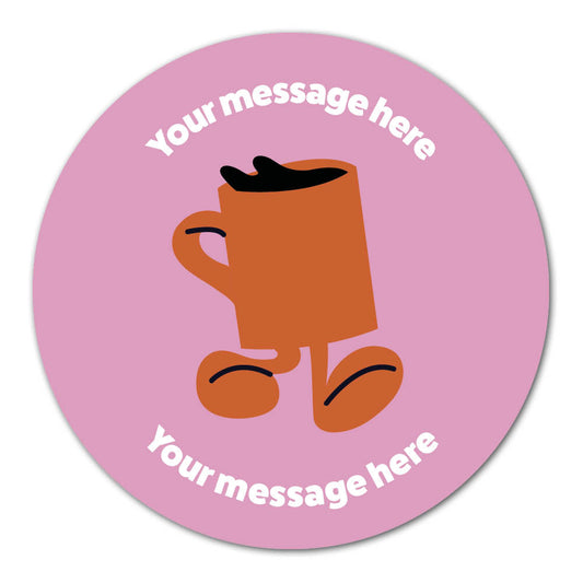 Personalised Self Adhesive Paper Label - Coffee Mug Label