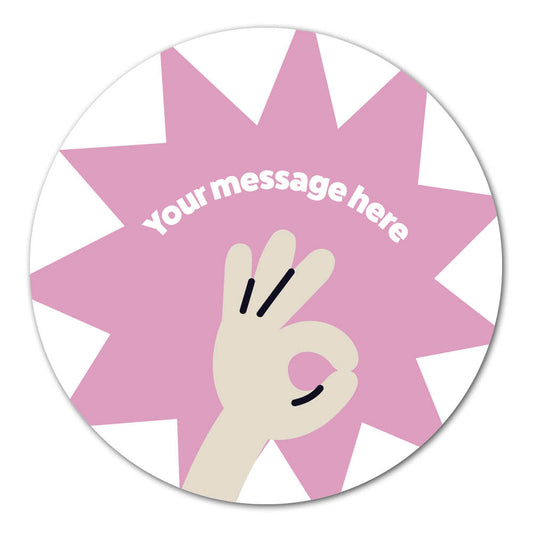 Custom Self Adhesive Paper Label - OK Hand Sign Label