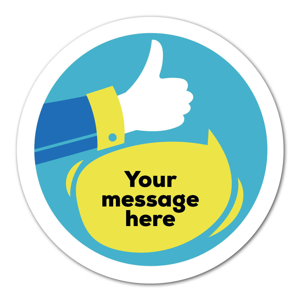 Self Adhesive Paper Label - Personalised Thumbs Up Rewards Label