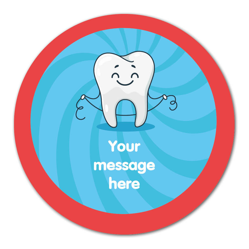 Self Adhesive Paper Label - Skipping Tooth Dentist Reward Label