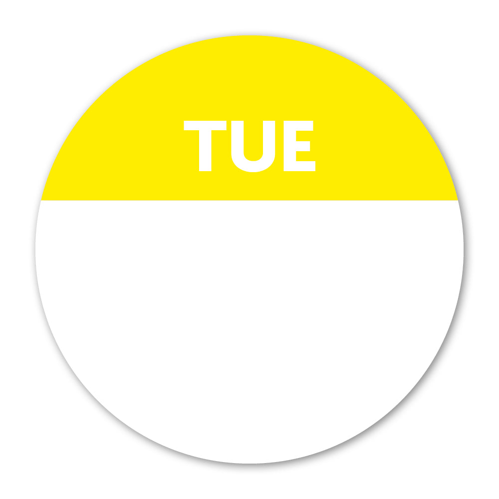 Self Adhesive Paper Label - Yellow Tuesday Day Dot Label