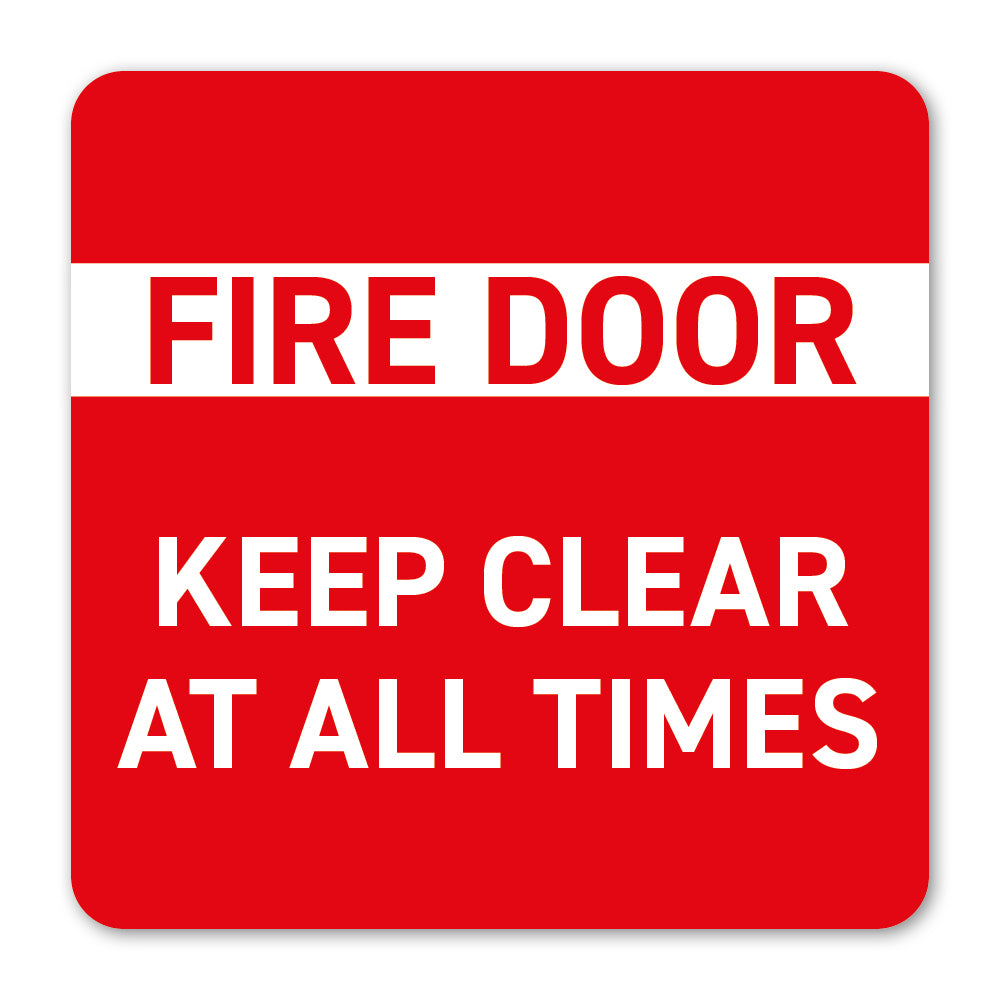 Fire Door Label – Durable Polypropylene Sticker – Health & Safety Label
