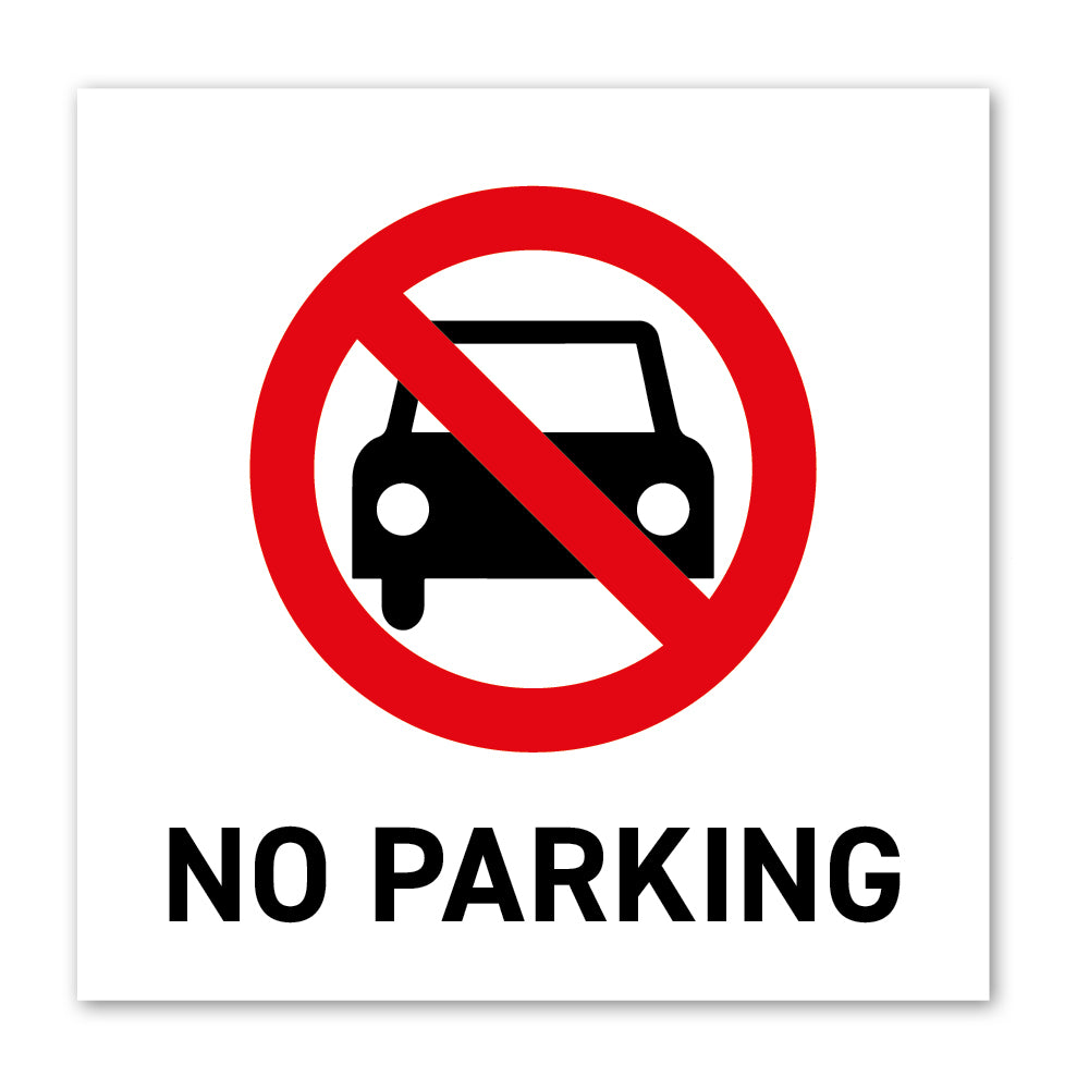 No Parking Label – Durable Polypropylene Sticker – Health & Safety Label