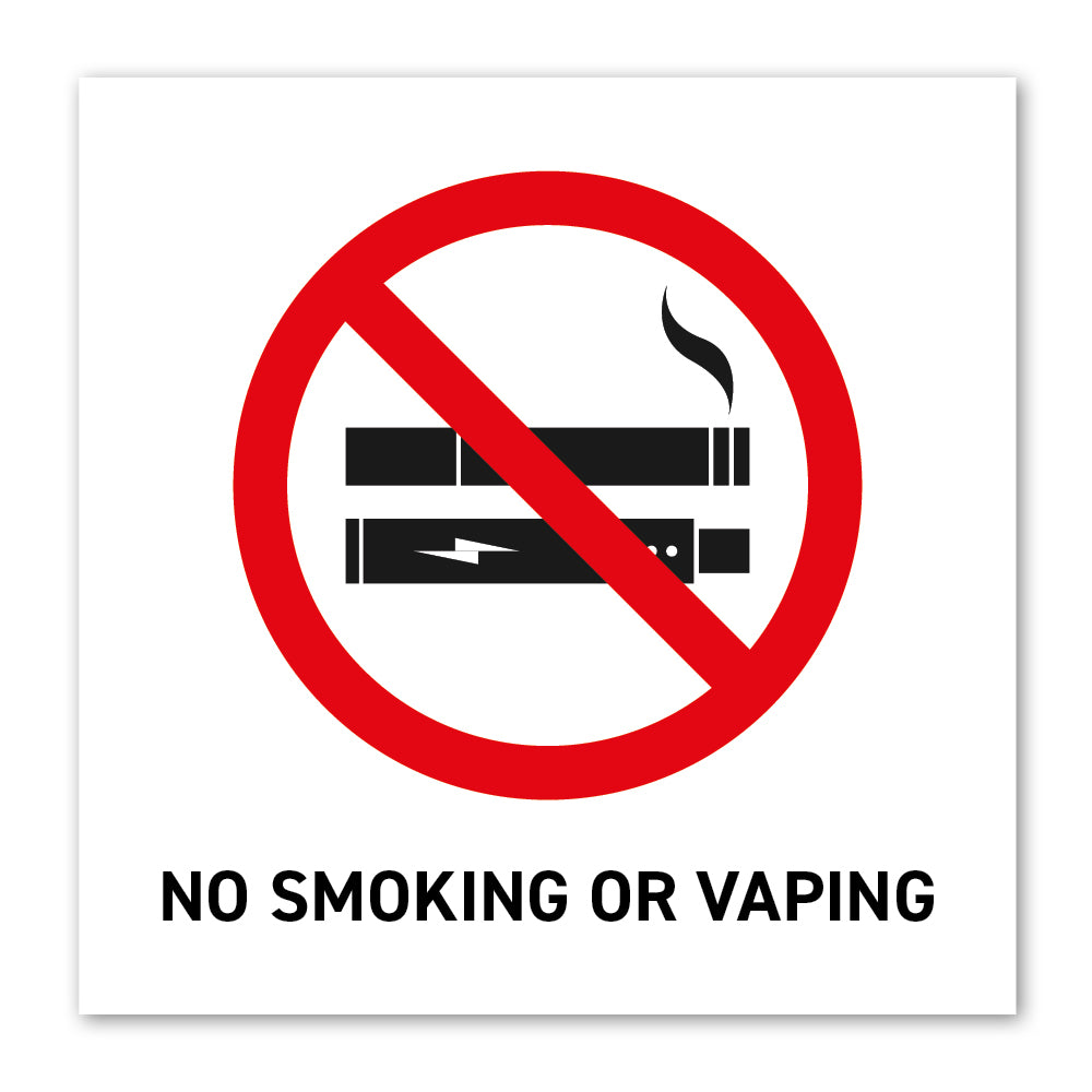 Durable Polypropylene Label - No Smoking Or Vaping Allowed Label