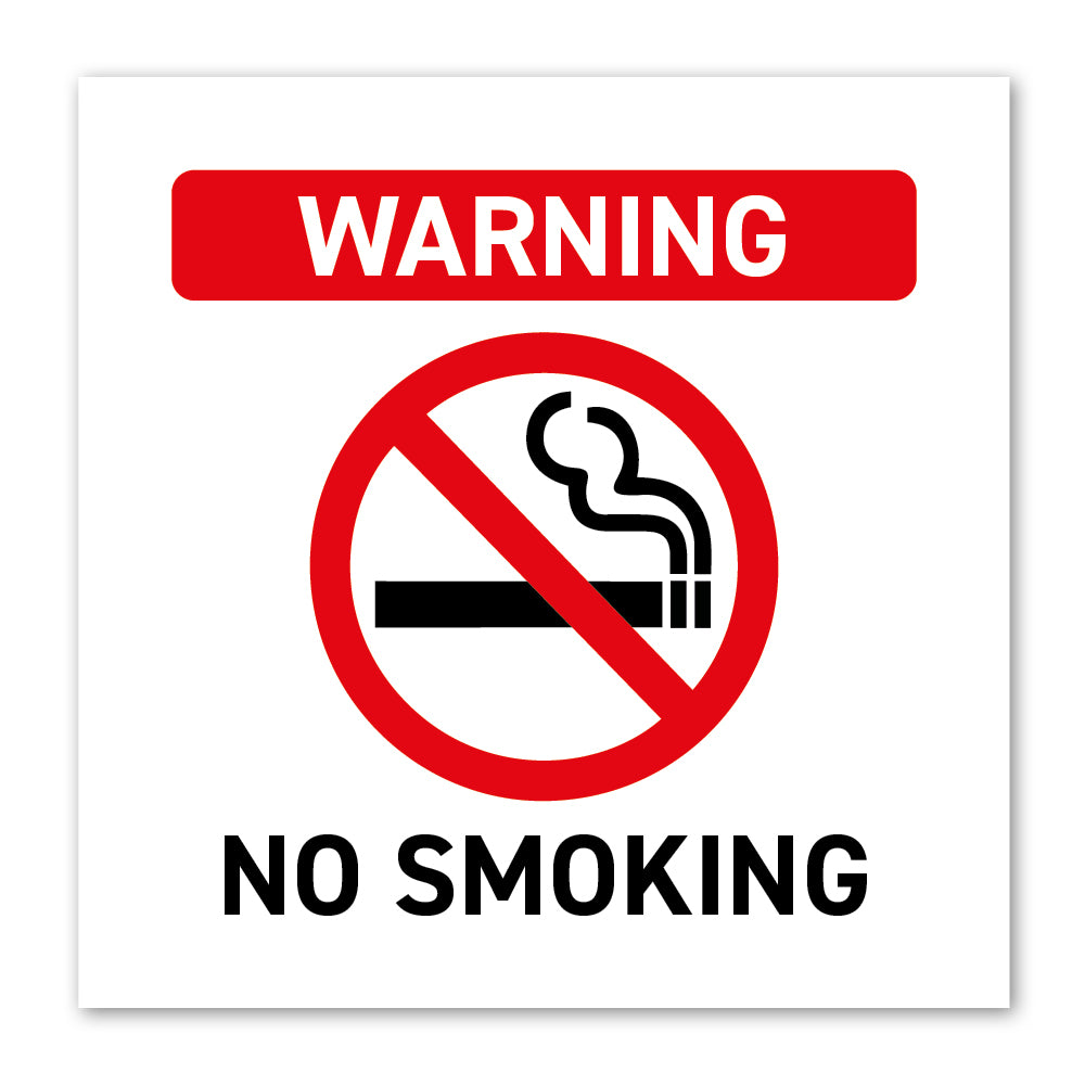 Durable Polypropylene Label - No Smoking Warning Label