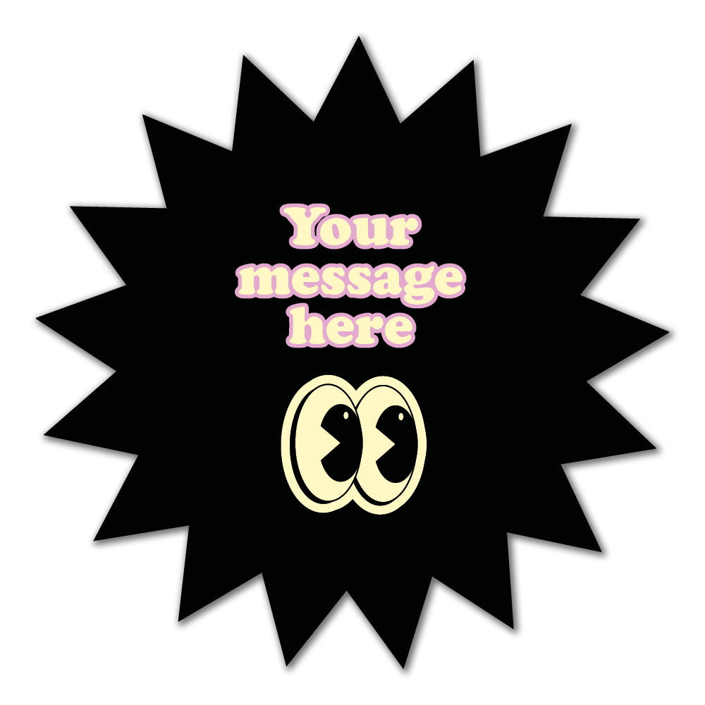 Personalised Star Cut Message Label - Self Adhesive Paper Label