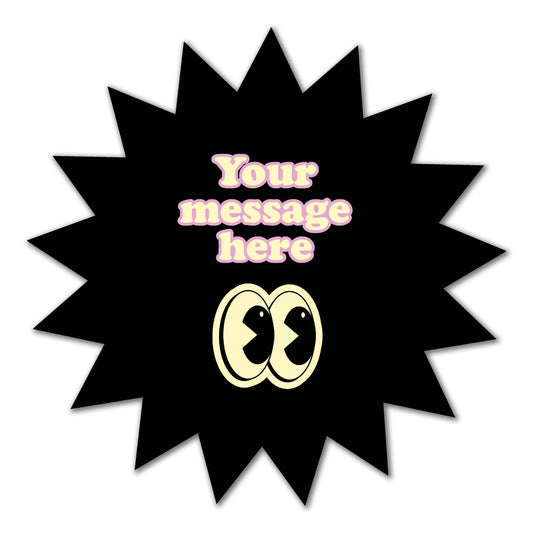 Personalised Star Cut Message Label - Self Adhesive Paper Label