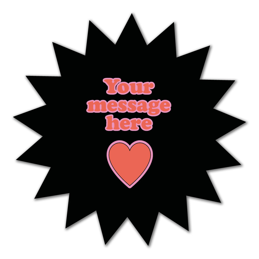 Self Adhesive Paper Label - Custom Star Cut Message Label