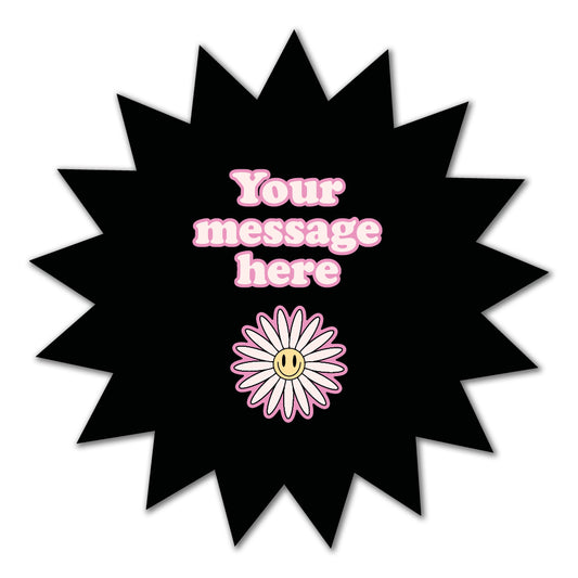 Personalised Star Cut Message - Self Adhesive Paper Label