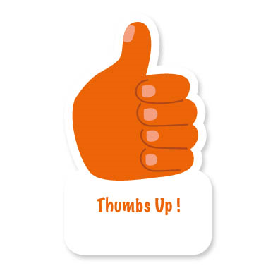Self Adhesive Paper Label - Thumbs Up Reward Label