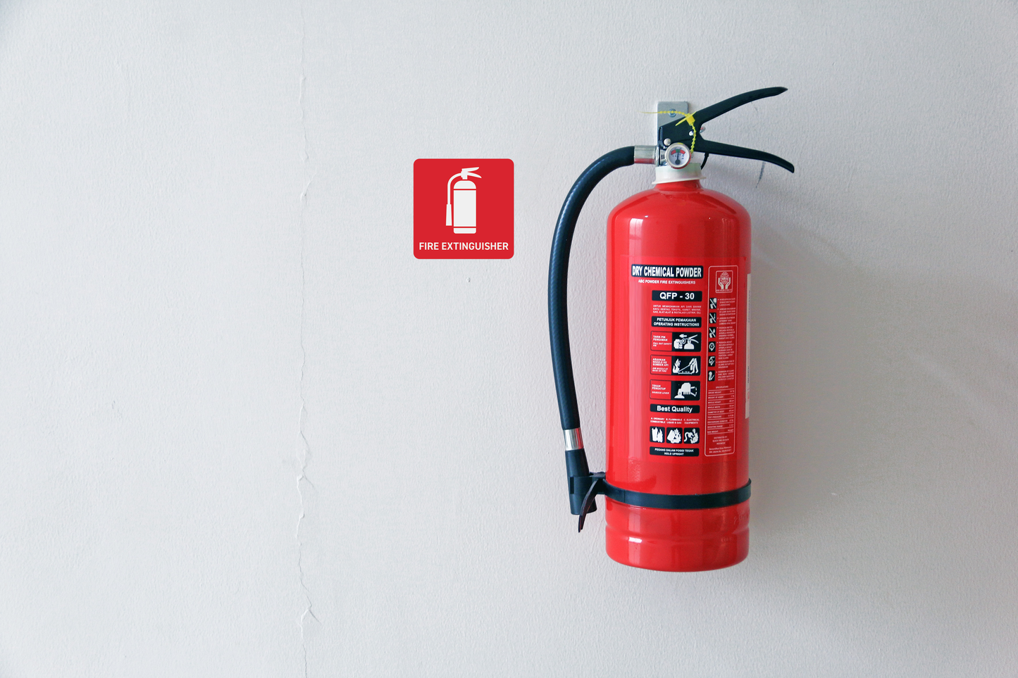 Fire Extinguisher Label – Durable Polypropylene Sticker – Health & Safety Label