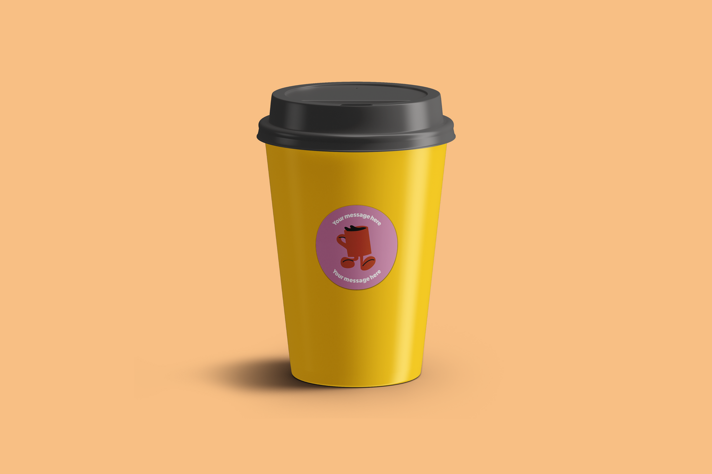 Personalised Self Adhesive Paper Label - Coffee Mug Label