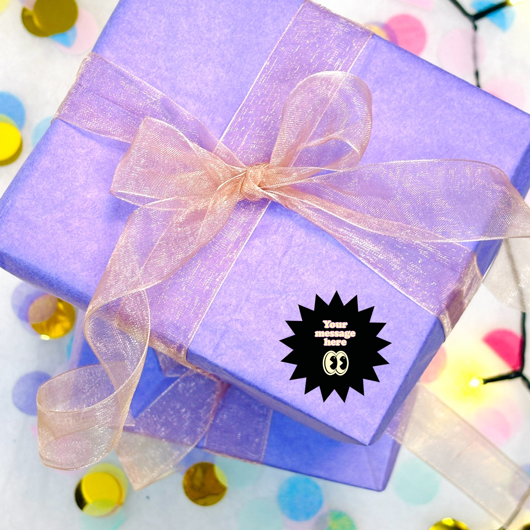 Personalised Star Cut Message Label - Self Adhesive Paper Label