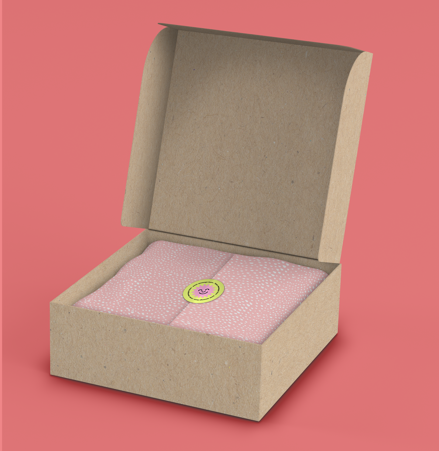 Personalised Self Adhesive Paper Label - Smile Pink Sun Gift Label