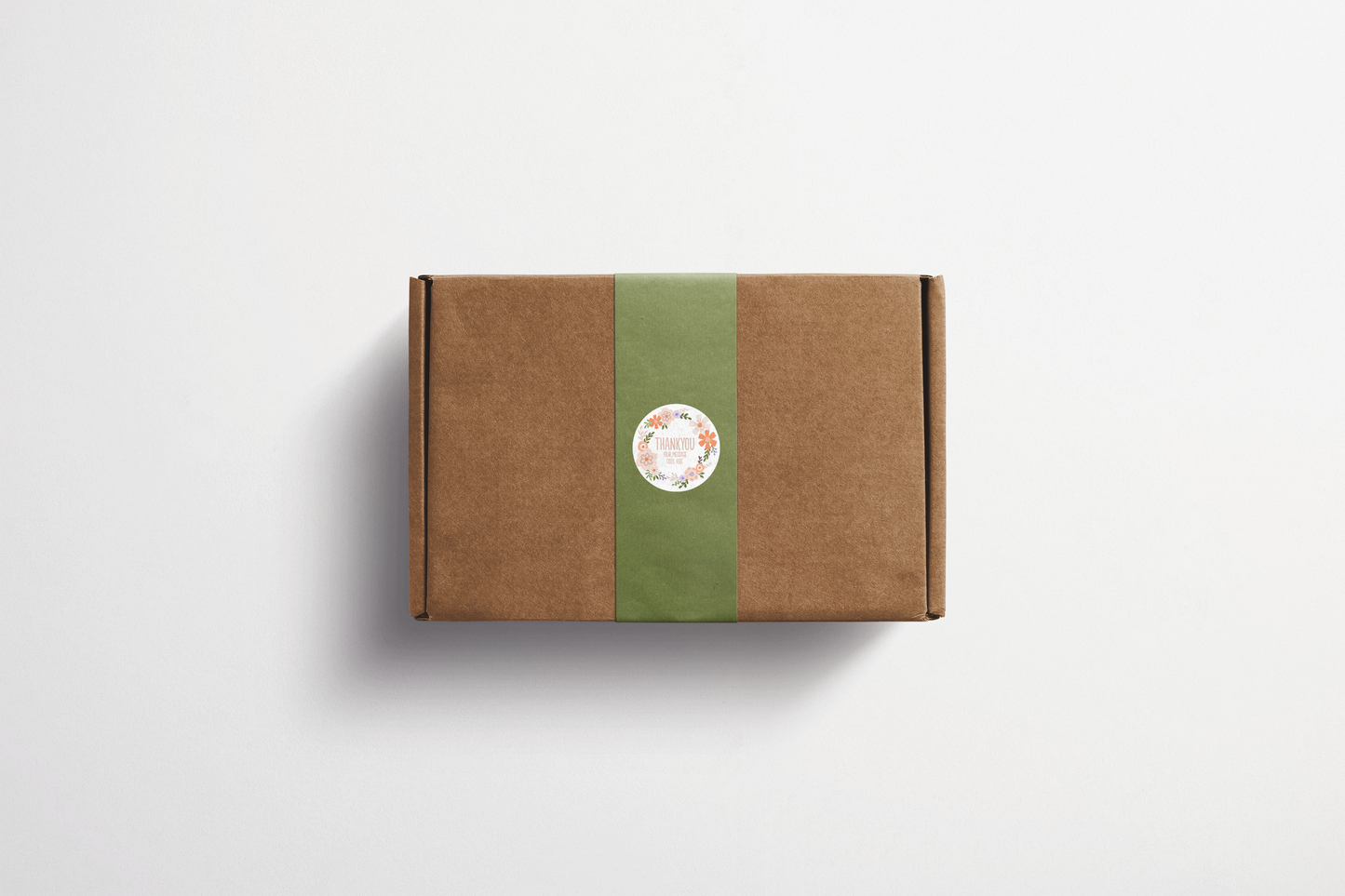 Self Adhesive Paper Label - Personalised Circle Of Flowers Thank You Label