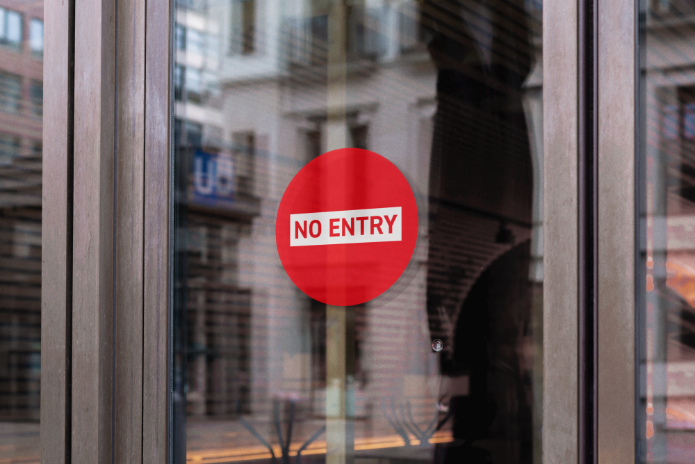 Commercial No Entry Label - Durable Polypropylene Label