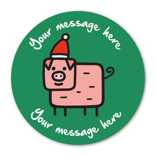 Generic Christmas Pig Gift Label