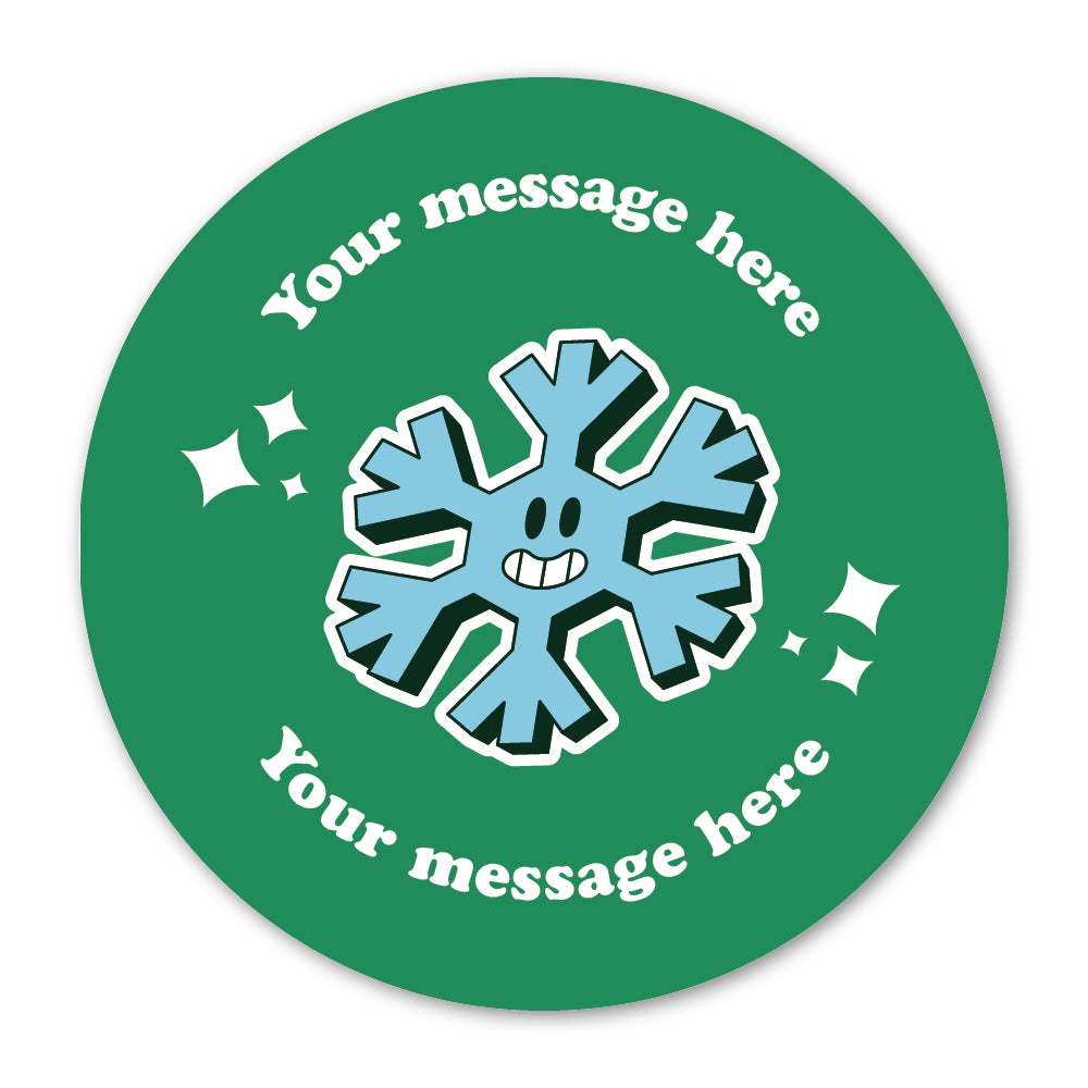 Retro Snowflake Christmas Gift Label