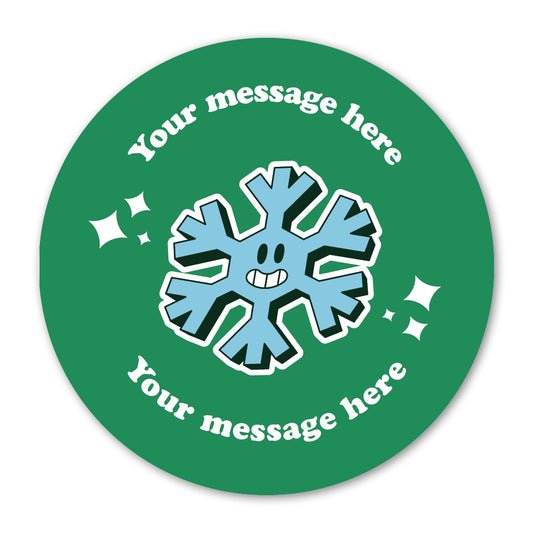 Retro Snowflake Christmas Gift Label