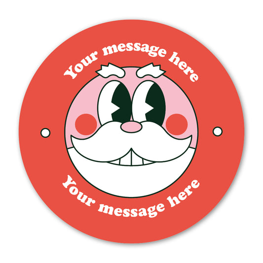 Retro Santa Christmas Gift Label