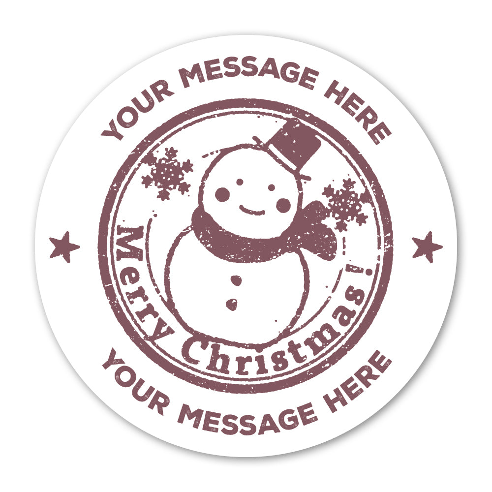 Snowman Stamp Christmas Gift Label