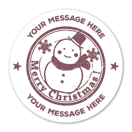 Snowman Stamp Christmas Gift Label