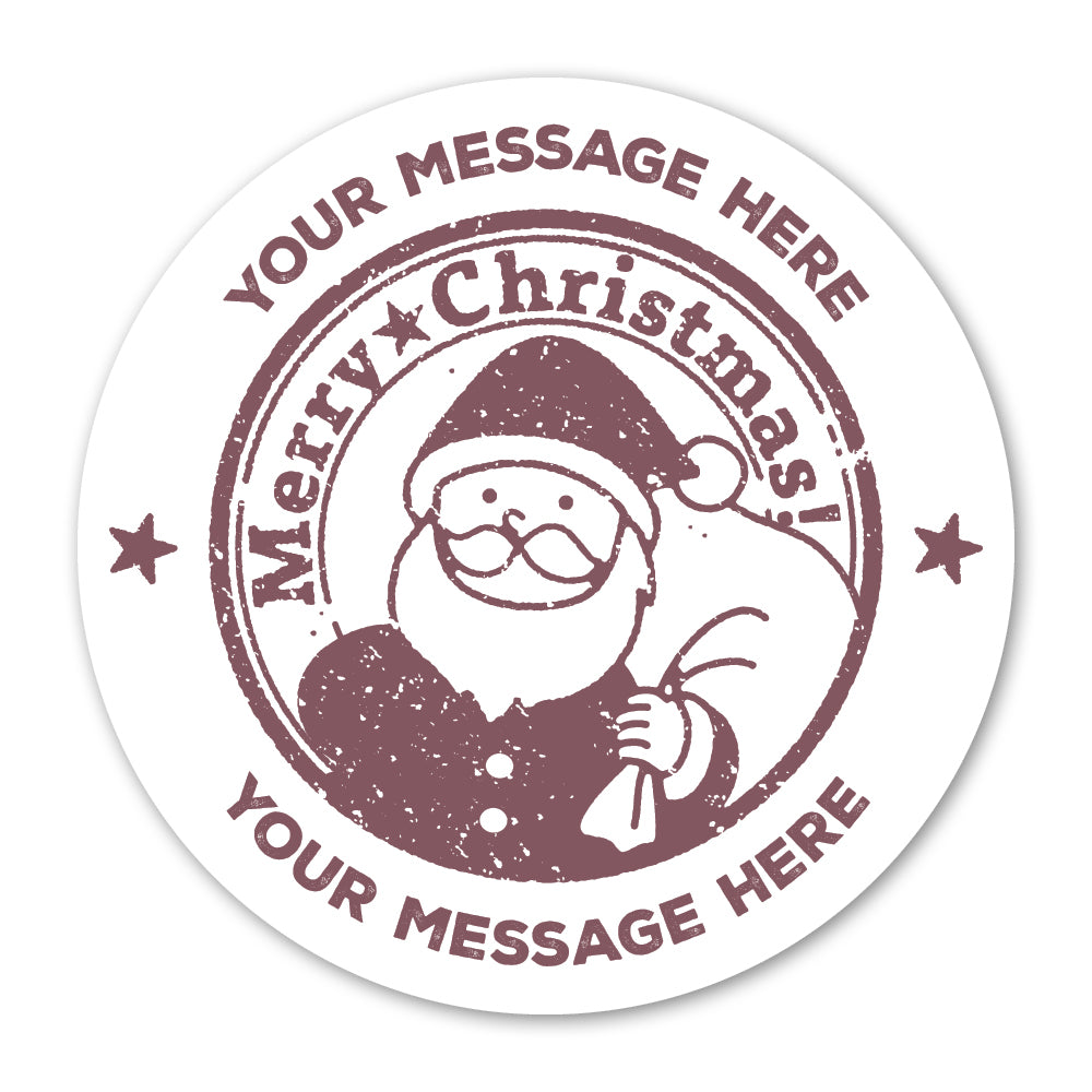 Santa Stamp Christmas Gift Label