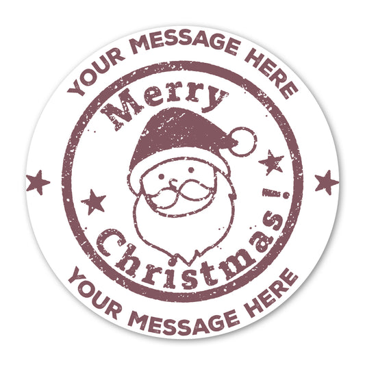Santa's Head Stamp Christmas Gift Label