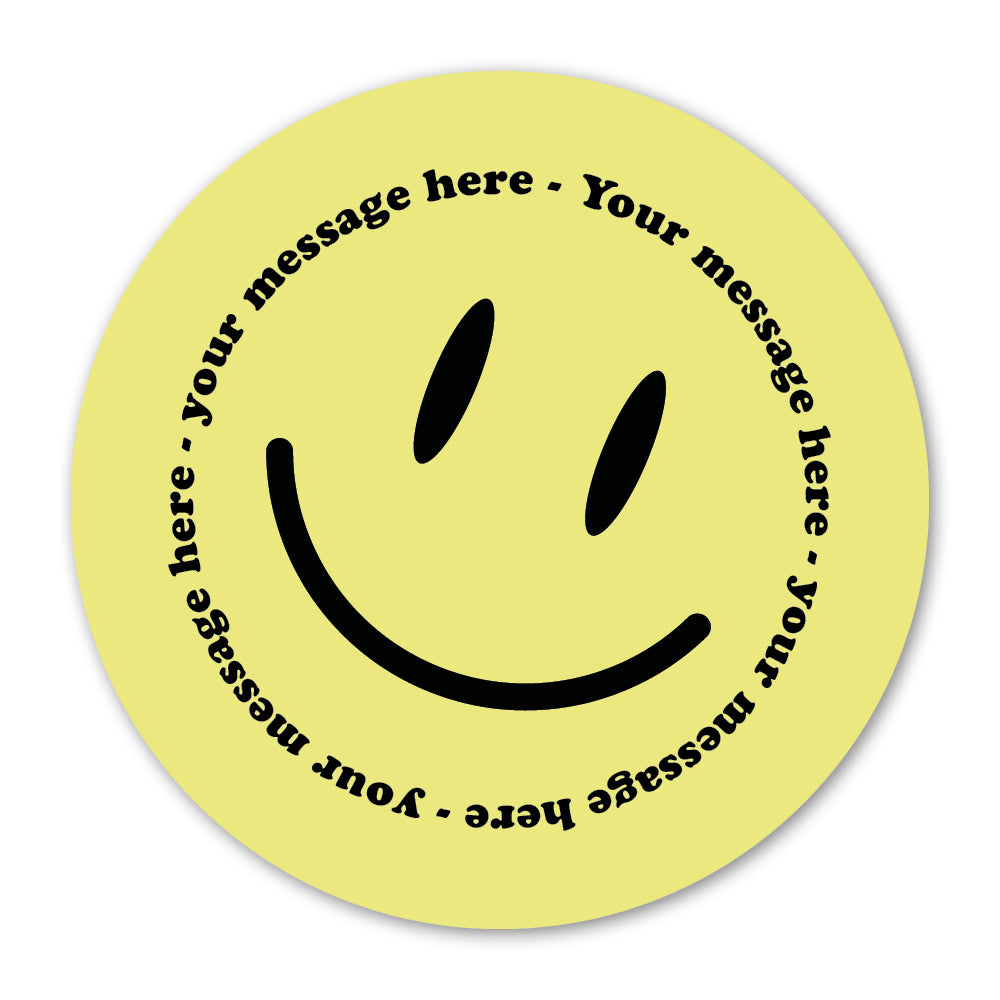 Yellow Smiley Face Gift Label