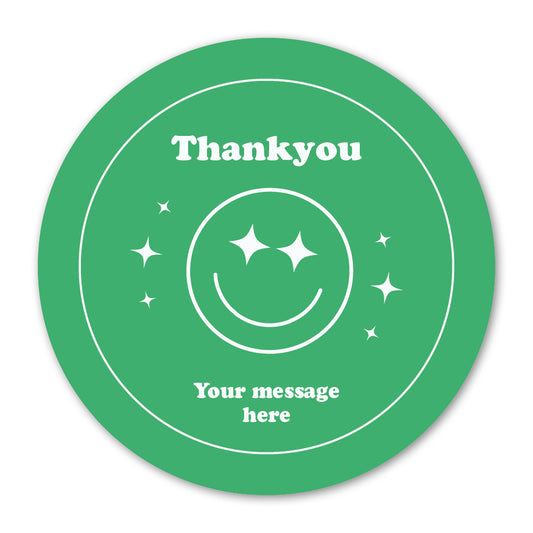 Green Smiley Face Gift Label