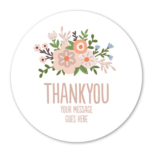 Top Flowers Thank You Gift Label