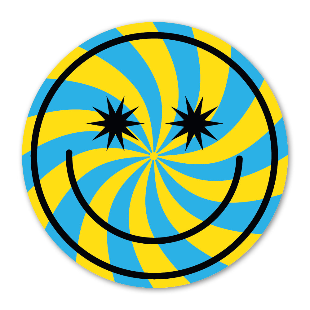 Swirling Smiley Face Gift Label – Self Adhesive Paper Label – Fun Sticker