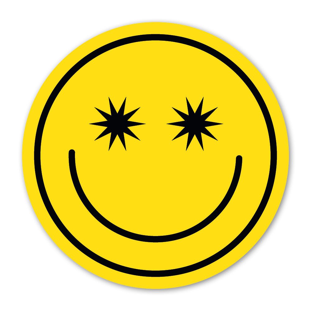 Yellow Smiley Face Gift Label – Self Adhesive Paper Label – Fun Sticker