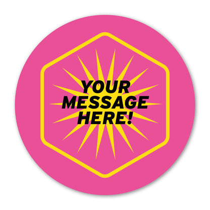 Self Adhesive Paper Label - Custom Pink & Yellow Label