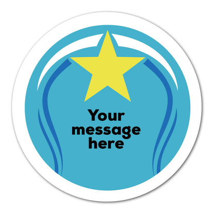 Self Adhesive Paper Label - Personalised Yellow Stars Rewards Label