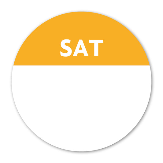 Orange Saturday Day Dot Label